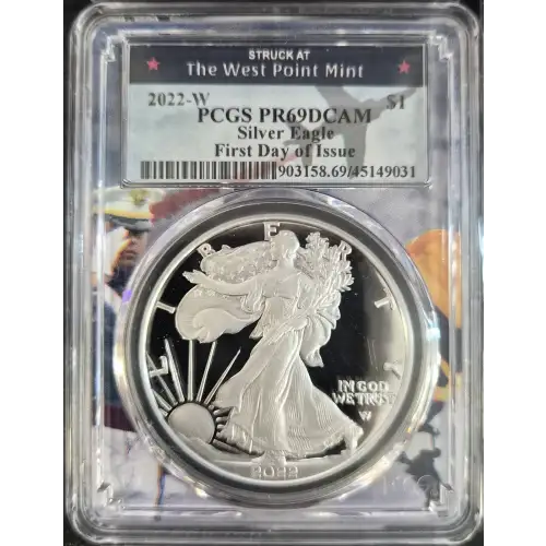2022-W PCGS PR69DCAM Silver Eagle First Day of Issue