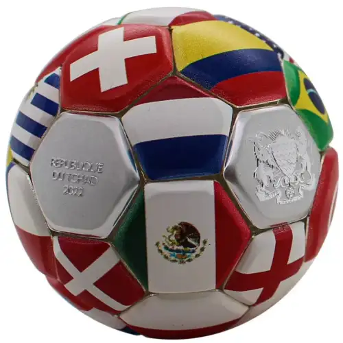 2022 World Cup 30g .999 Fine Silver Soccer Ball Collectible Coin W/ Box  (4)