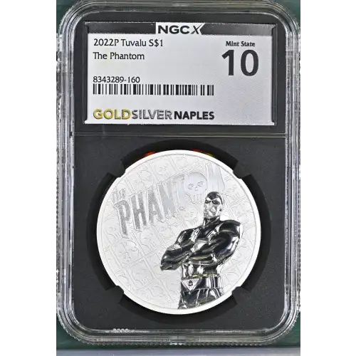 2022P - 1oz The Phantom Silver Coin - Tuvalu S$1 - NGCX MS10 (D11-B24)