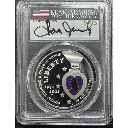 2022(W) 0.859oz National Purple Heart Hall of Honor S$1 PCGS PR69DCAM (D11-B19)