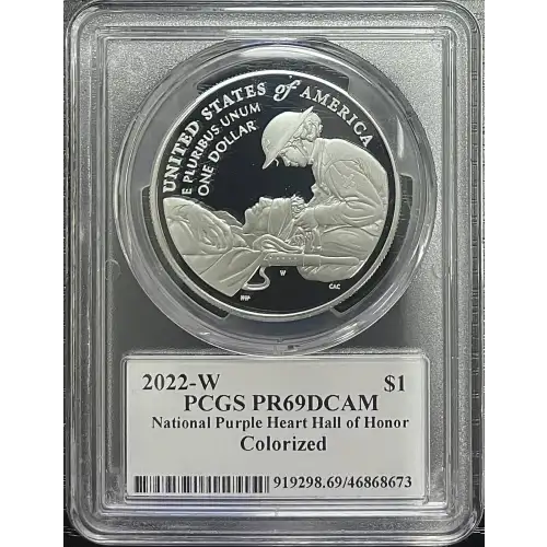 2022(W) 0.859oz National Purple Heart Hall of Honor S$1 PCGS PR69DCAM (D11-B19)