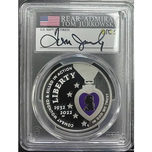 2022(W) 0.859oz National Purple Heart Hall of Honor S$1 PCGS PR70DCAM (D11-B19)