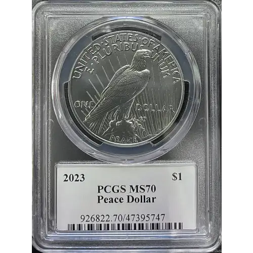 2023 - 0.77oz Peace Silver Dollar - PCGS MS70 (S12B-B12)