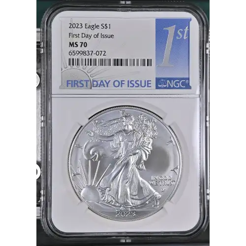 2023 - 1oz Silver Eagle FDOI - S$1 NGC MS70 (D10-B37)