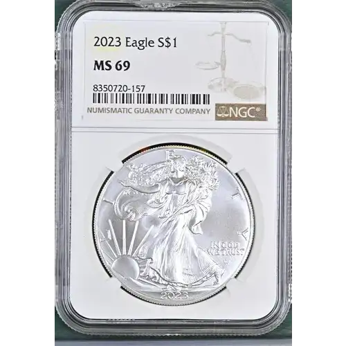 2023 - 1oz Silver Eagle S$1 NGC MS 69