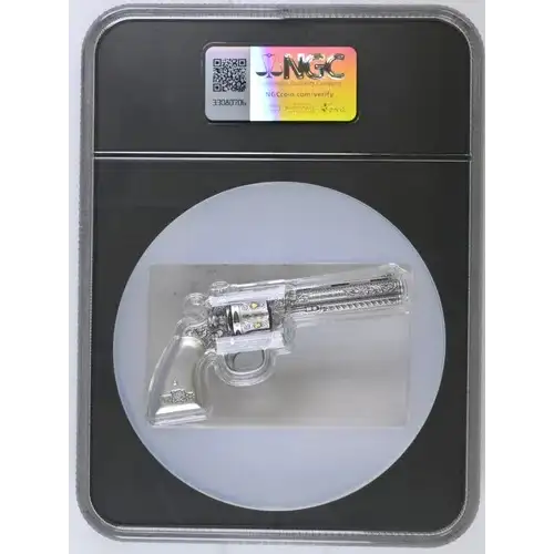 2023 2oz Chad S10KF Revolver - High Relief Gilt Mint State 10 Antiqued (OB-202) (2)
