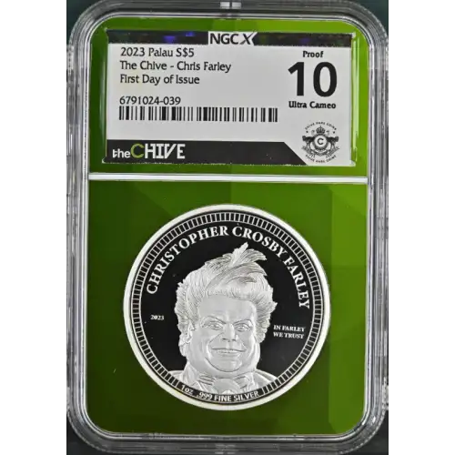 2023 Palau S$5 The Chive-Chris Farley First Day of Issue PF 10 Ultra Cameo(S19A-B18)
