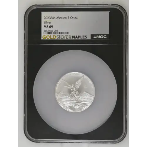 2023Mo - Mexico 2 Onza Silver Libertad - NGC MS69 (D-7)