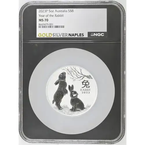 2023P 5oz Australia Year of the Rabbit S$8 MS 70