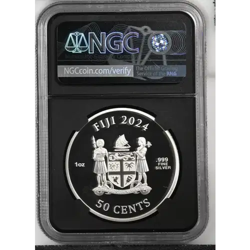 2024 -  1oz Mona Lisa x Van Gogh Silver Coin - Fiji 50C - NGC PF-70 (D-7)