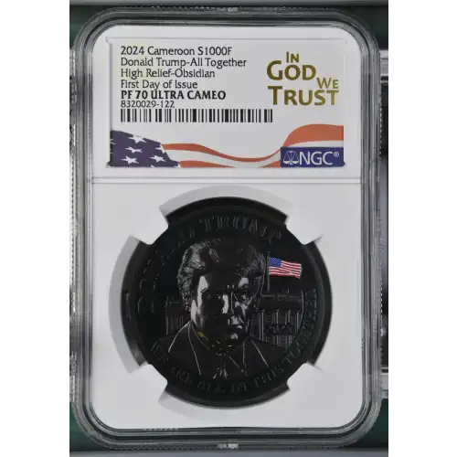 2024 1oz Cameroon S1000F Donald Trump-All Together HRO FDOI NGC PF70 (S19A-B30)