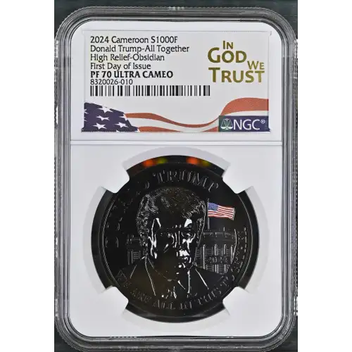 2024 1oz Cameroon S1000F Donald Trump-All Together HRO FDOI NGC PF70 (S19A-B30)