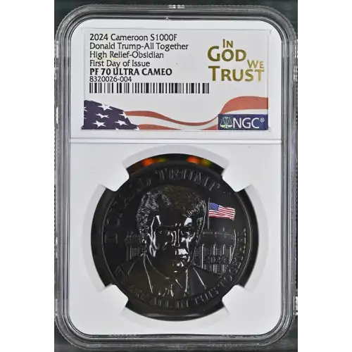 2024 1oz Cameroon S1000F Donald Trump-All Together HRO FDOI NGC PF70 (S19A-B30)