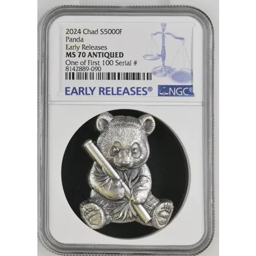 2024 1oz Chad S5000F - Panda ER One of First 100 - NGC MS70 ANTIQUED (S19A-B30)