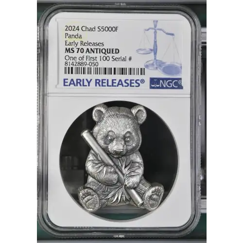 2024 1oz Chad S5000F - Panda ER One of First 100 - NGC MS70 ANTIQUED (S19A-B30)