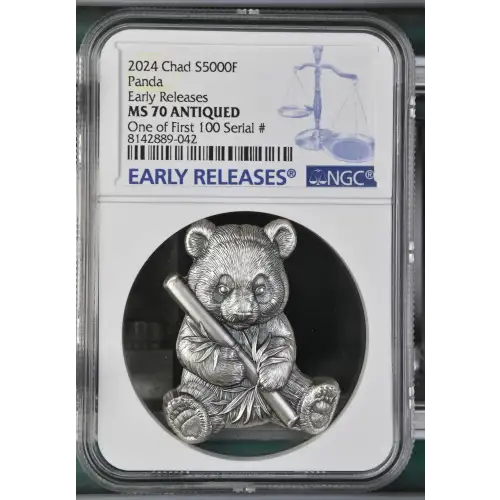 2024 1oz Chad S5000F - Panda ER One of First 100 - NGC MS70 ANTIQUED (S19A-B30)