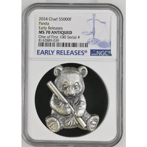 2024 1oz Chad S5000F - Panda ER One of First 100 - NGC MS70 ANTIQUED (S19A-B30)