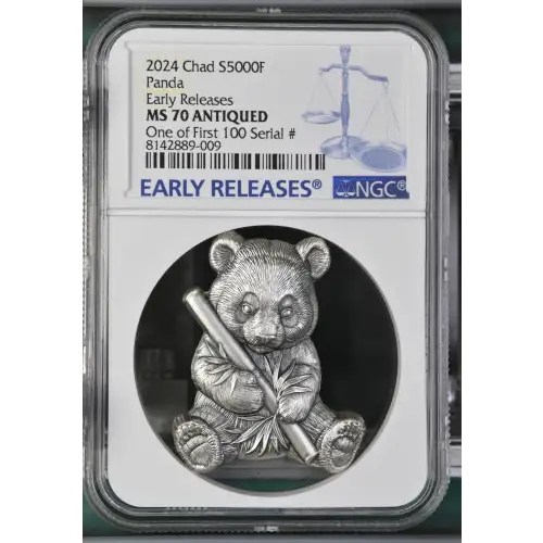 2024 1oz Chad S5000F - Panda ER One of First 100 - NGC MS70 ANTIQUED (S19A-B30)