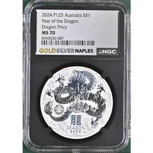 2024 1oz P125 Australia S$1 Year of the Dragon Dragon Privy MS70 (S20B-B20) (2)