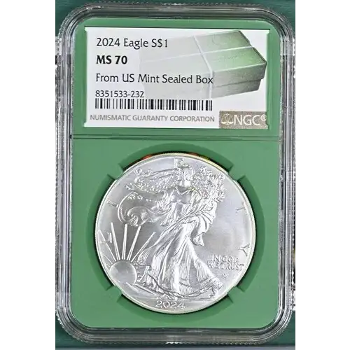 2024 - 1oz Silver Eagle - From US Mint Sealed Box - NGC MS70 (D10-B32)