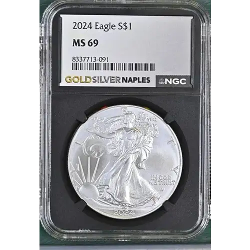 2024 - 1oz Silver Eagle S$1 NGC MS69