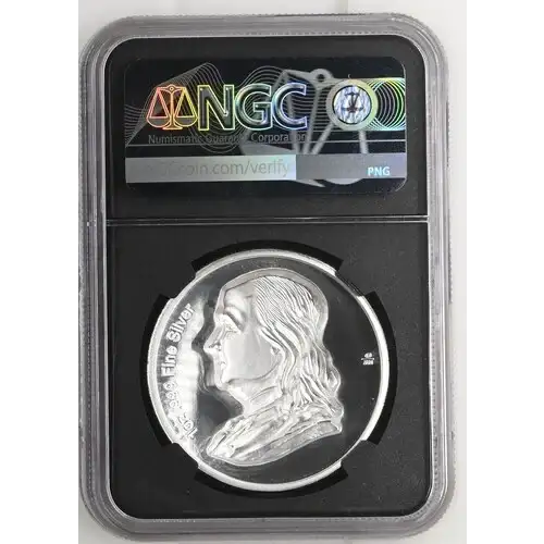 2024 - 1oz Silver Franklin Half Dollar Round - NGC PF70 High Relief (S12B-B12) (2)