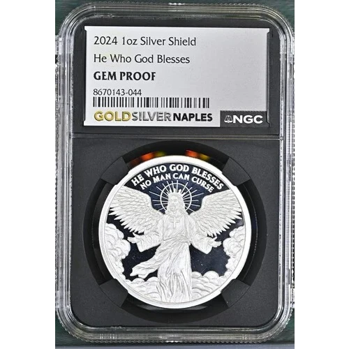 2024 - 1oz Silver Shield - He Who God Blesses - NGC GEM PROOF (S12B-B13)