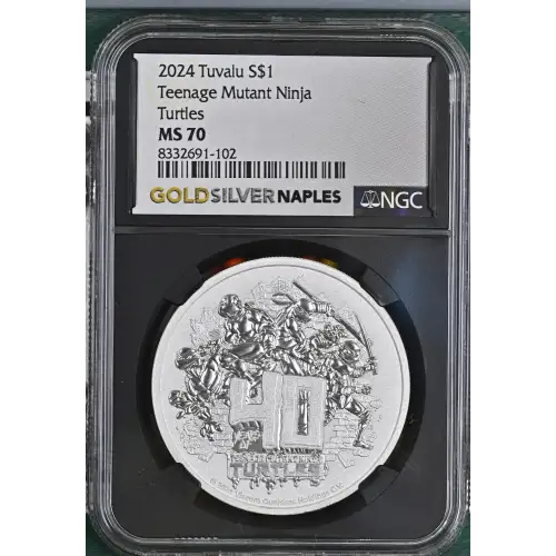 2024 1oz Tuvalu S$1 Teenage Mutant Ninja Turtles MS70 (S13A-B1)