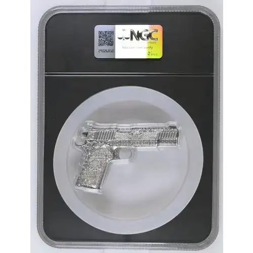2024 2oz Chad 45 Caliber Pistol S10KF MS 70 ANTIQUED
 (2)