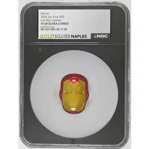 2024 2oz Niue Iron Man Helmet S$5 PF 69 ULTRA CAMEO