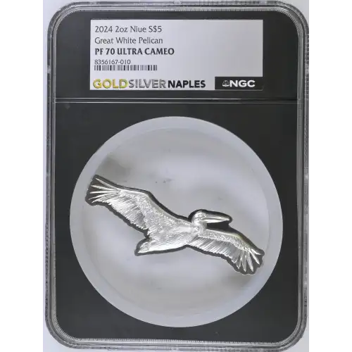 2024 2oz Niue S$5 Great White Pelican PF70 UC (D-7)