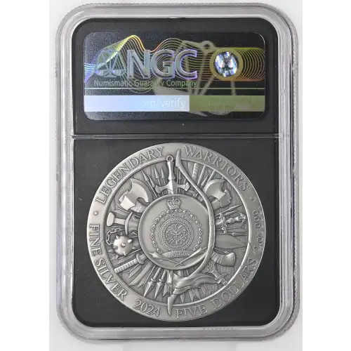 2024 - 2oz Silver Joan of Arc - Niue S$5 - NGCX Gilt HR ANTIQUED MS10 (D11-B9) (2)