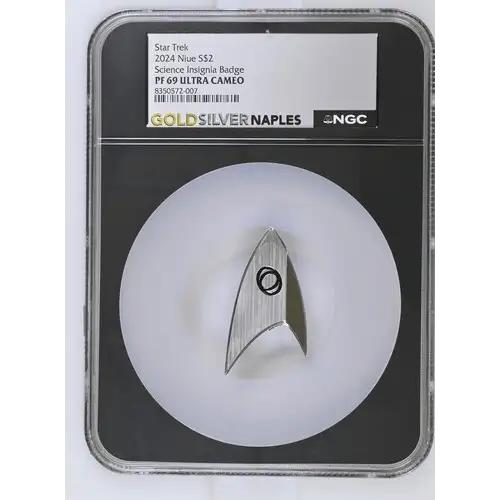 2024 Niue Science Insignia Badge S$2 PF 69 ULTRA CAMEO