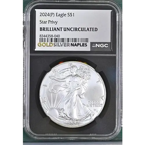 2024(P) - 1oz Silver Eagle S$1 Star Privy NGC BRILLIANT UNCIRCULATED (D10-B33)