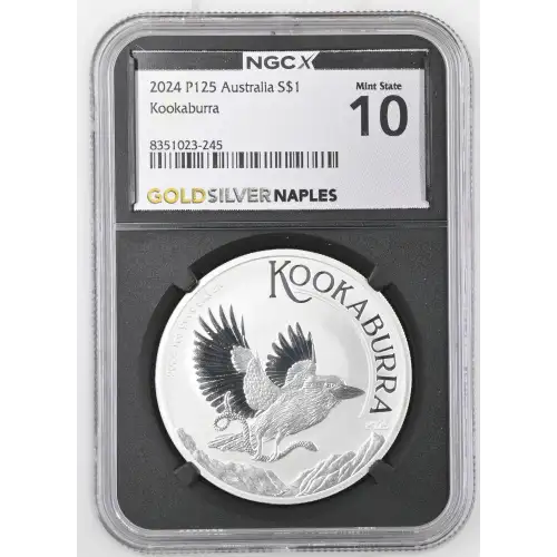 2024 P125 - 1oz Kookaburra Silver Coin - Australia S$1 - NGC MS10 (S20B-B10) (2)