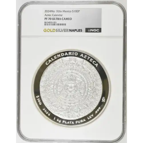2024Mo 1Kilo Mexico S100P Aztec Calendar PF70 UC (D-7) (2)