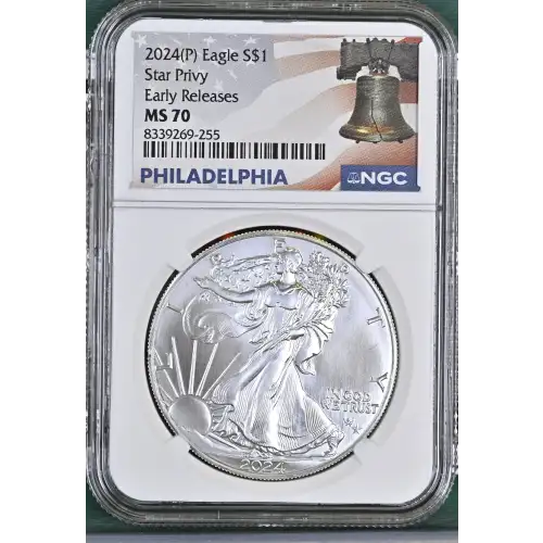2024(P) - 1oz Silver Eagle Star Privy Early Releases - S$1 NGC MS70 (D10-B35)
