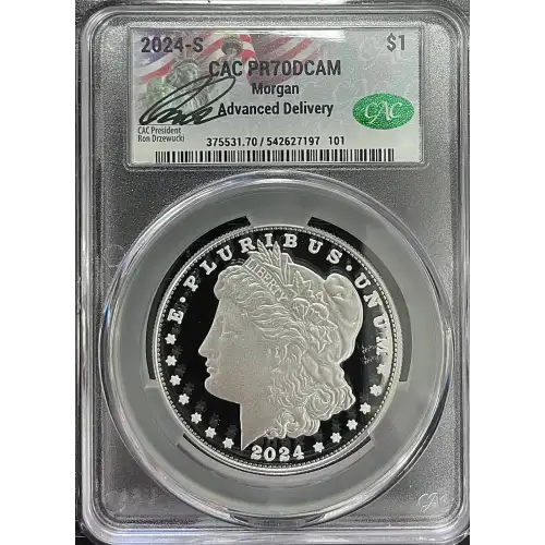 2024(S) - 0.858oz Silver Morgan Dollar - Advanced Delivery - CAC PR70DCAM (D-7)