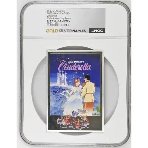 2025 10oz Niue S$20 Cinderella 75th Anniversary Poster PF69 UC (D-7)