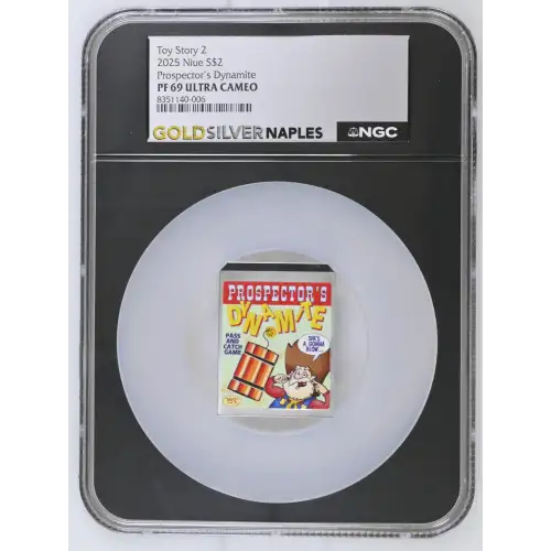 2025 1oz Niue S$2 Toy Story 2 Prospector's Dynamite PF69 (D-2)