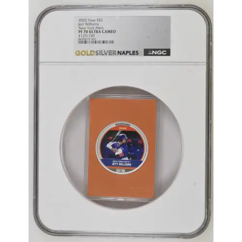 2025 1oz Niue S$2 - Jett Williams New York Mets - PF70 UC