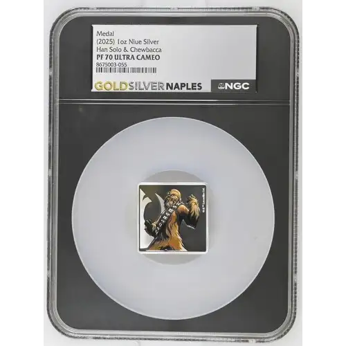 2025 1oz Niue Silver Han Solo and Chewbacca PF70 (OB-151)