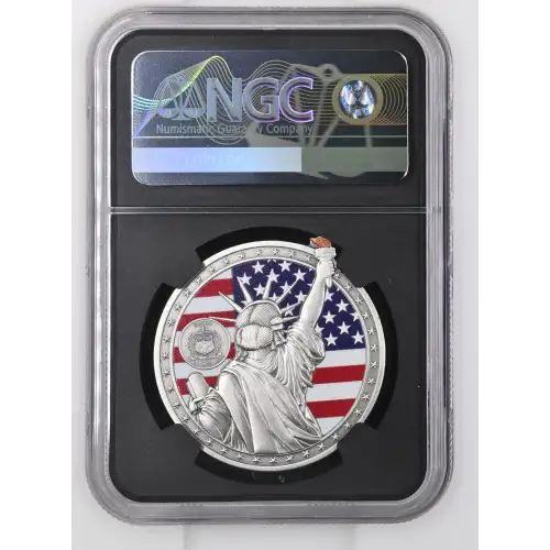 2025 1oz Samoa S$1 Statue of Liberty High Relief MS70 ANTIQUED (D-8)