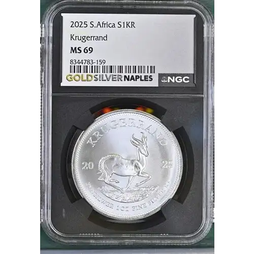 2025 - 1oz Silver Krugerrand - South Africa S1KR - NGC MS69 (S18A-B6)