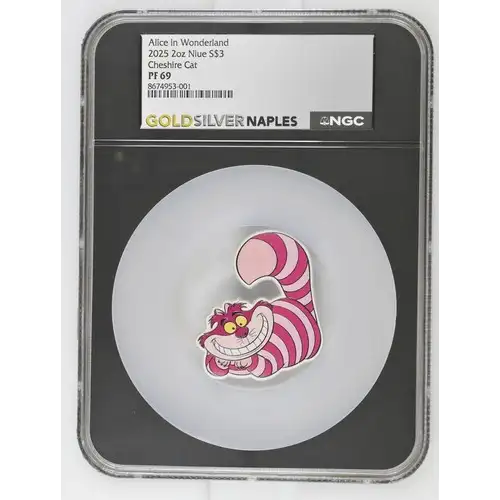 2025 2oz Niue S$3 Cheshire Cat PF69 (OB-39)
