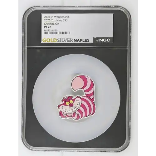 2025 2oz Niue S$3 Cheshire Cat PF70 (OB-39)