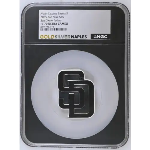 2025 3oz Niue San Diego Padres S$5 PF 70 ULTRA CAMEO