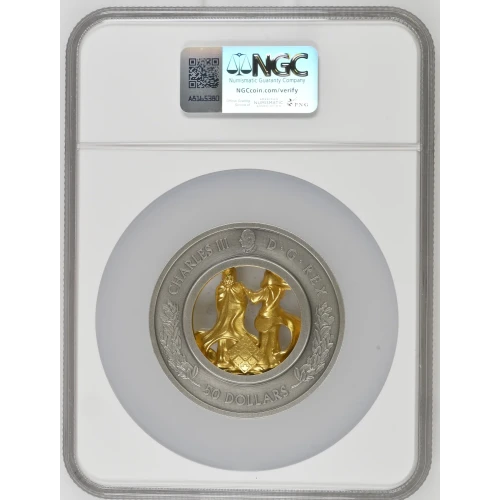2025 - 5oz Allegories of Justice & Truth Gilt Silver -Canada $50- NGC MS70 (D-7)