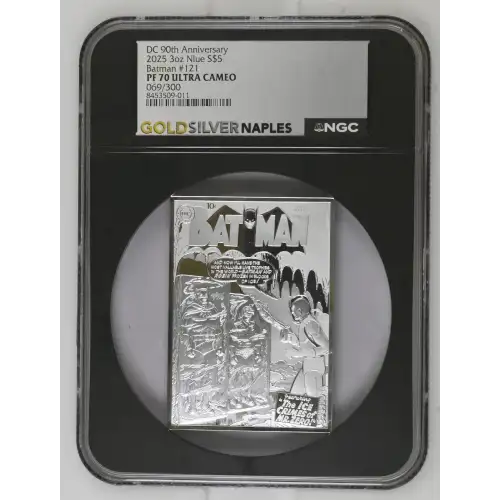 2025 DC 90th Anniversary - 3oz Batman #121 Silver - Niue S$5 - NGC PF70 UC (D-3)