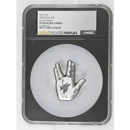 2025 Niue S$2 Star Trek Vulcan Salute PF70 (OB-3)
